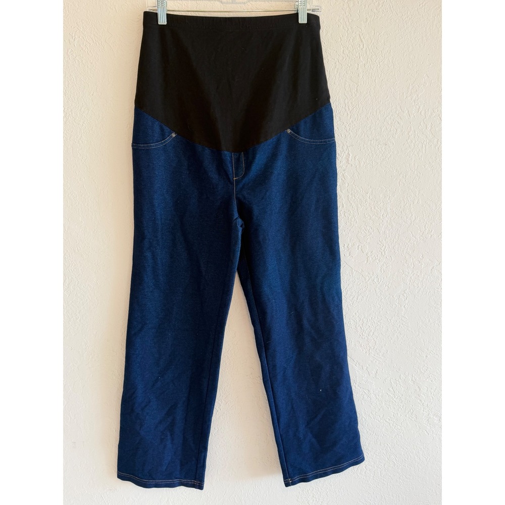 Time and Tru Maternity Jeggings Blue Dark Wash Full Belly Band Medium 8-10
